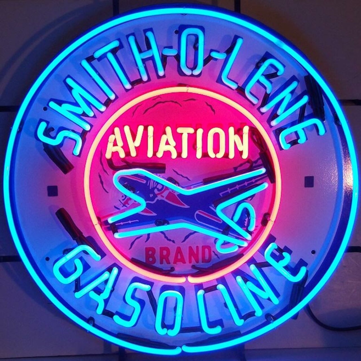 Smith-o-lene Gasoline Neon Sign 24" Tall x 24" Wide x 4" Deep