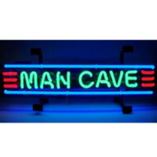 Man Cave Small Red Green & Blue Neon Sign 6" Tall x 24" Wide x 4" Deep