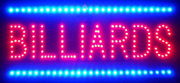 Billiards Led Sign 11" Tall x 26" Wide x 1" Deep
