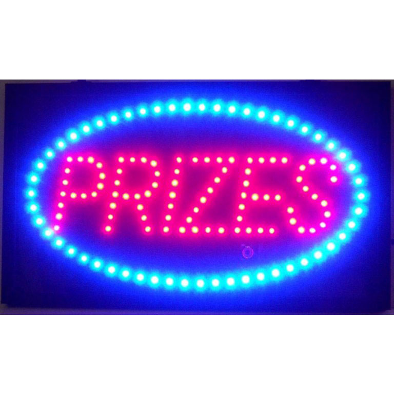 Prizes Led Sign 16" Tall x 26" Wide x 1" Deep