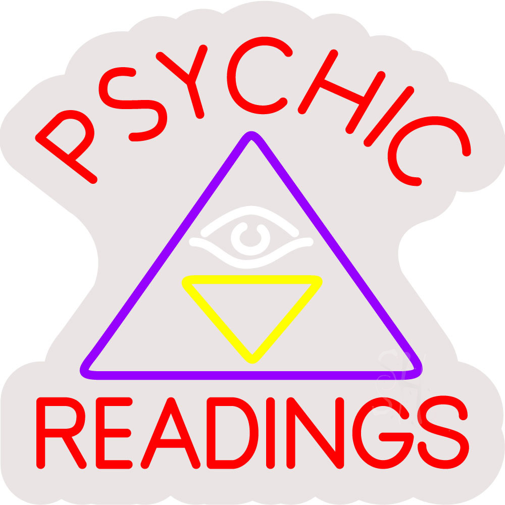 Picture of Everything Neon ENQ-60967 Psychic Readings Contoured Clear Backing LED Neon Sign 16 x 16 - inches