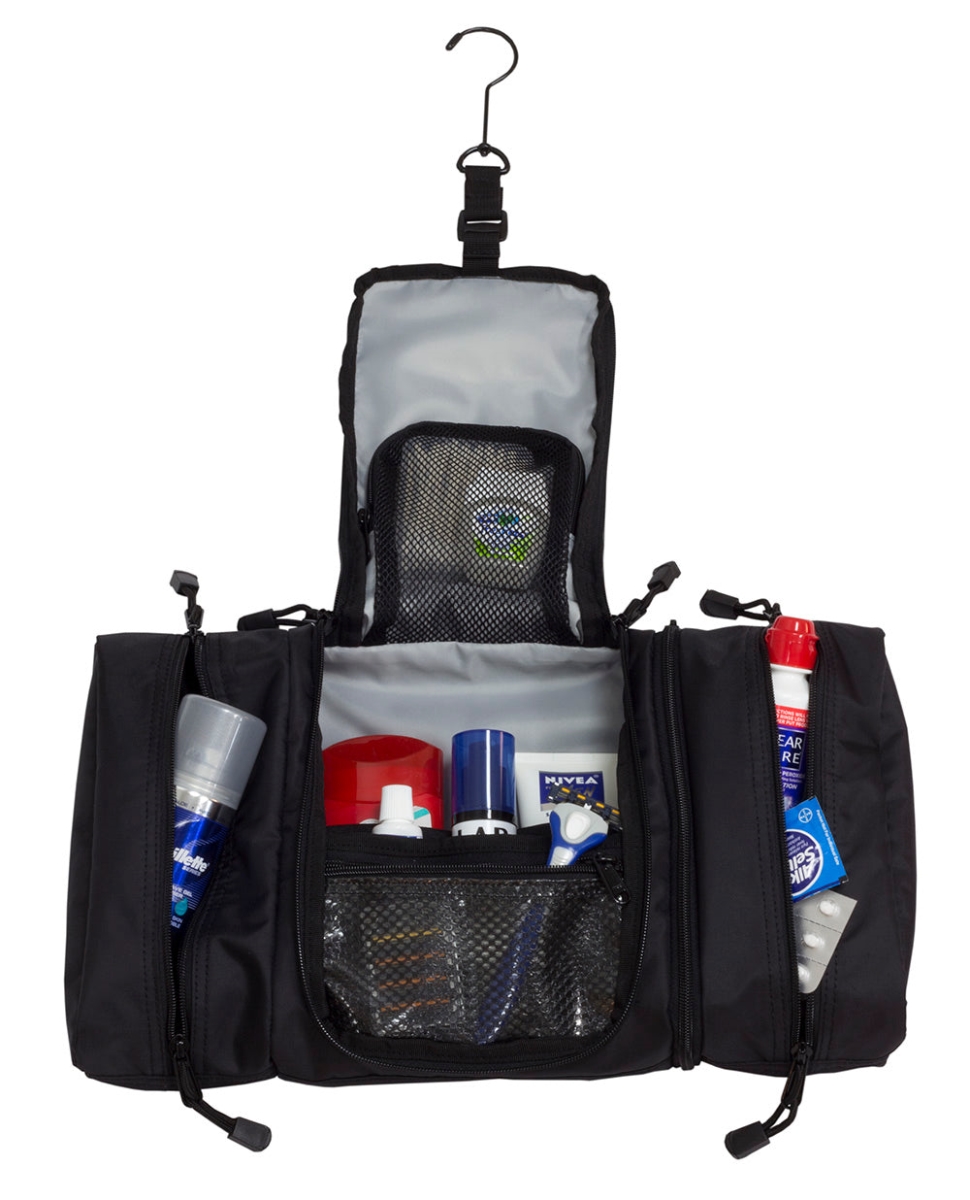 6020-B Unisex Travel Prone Toiletry Kit, Black