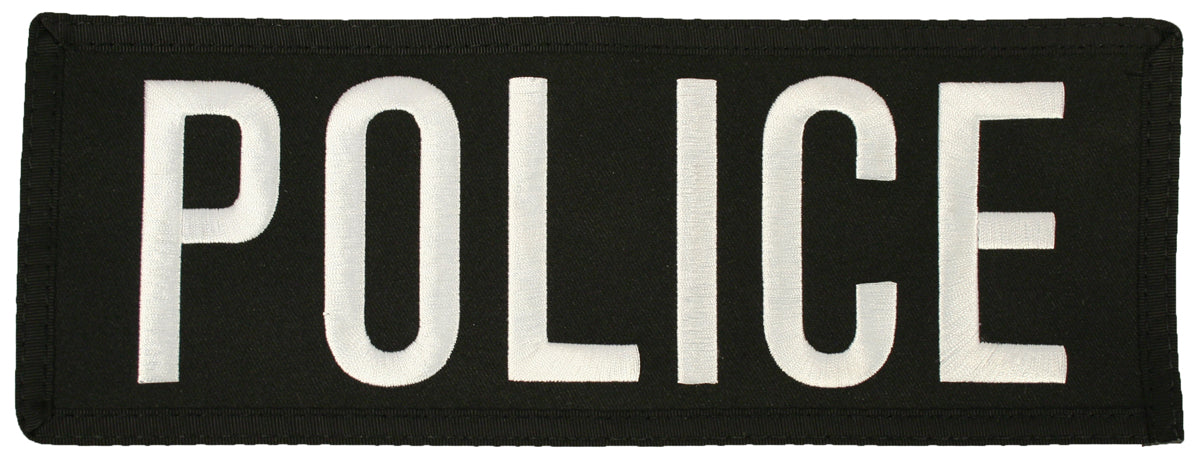 ID01BWPO 2 x 45 in Unisex Police Cloth Hook  Eye ID Patch  Small
