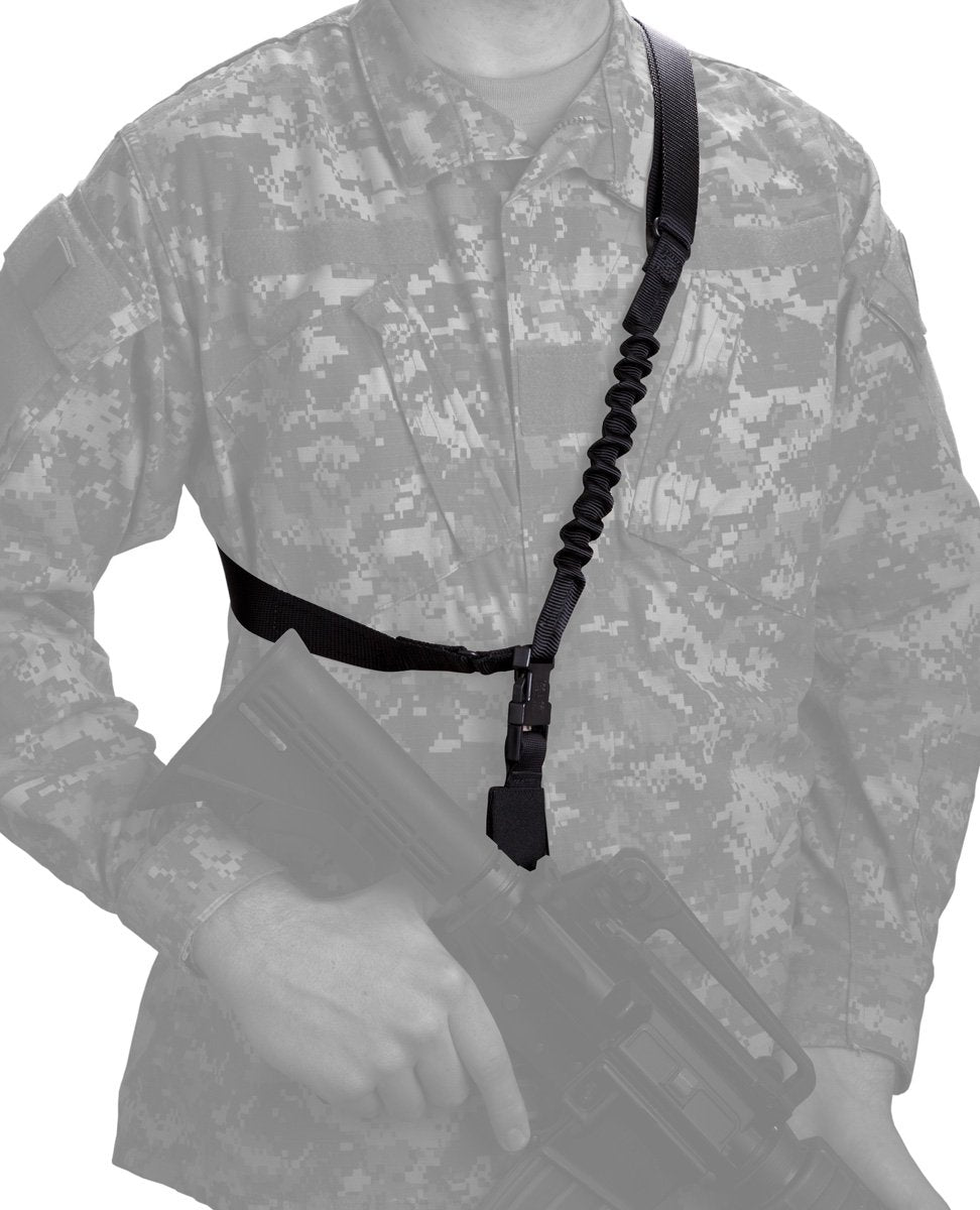 SPS02-B Unisex Single Point Tactical Sling with Bungee, Black - Size 2
