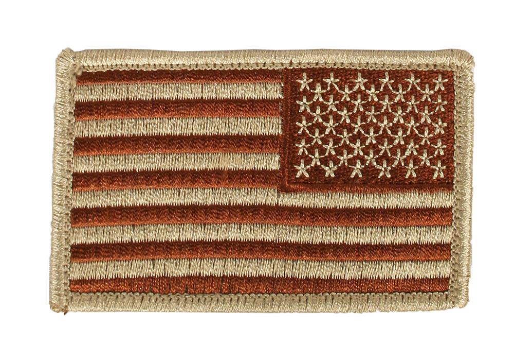 ID-US-106 3.5 x 2 in. Unisex Reverse Orientation US Flag Patch, Coyote & FDE