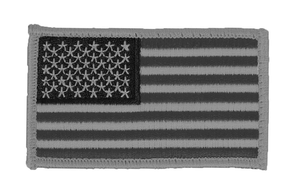 ID-US-107 3.5 x 2 in. Unisex Standard Orientation US Flag Patch, Black & Grey