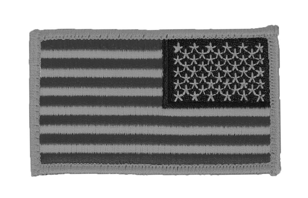 ID-US-108 3.5 x 2 in. Unisex Reverse Orientation US Flag Patch, Black & Grey