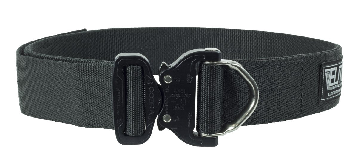 CRB-B-L Unisex Elite Cobra Riggers Belt with D-Ring Buckle, Black - Large