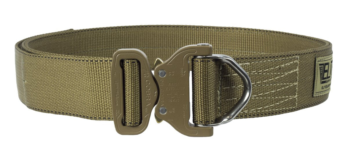 CRB-T-M Unisex Elite Cobra Riggers Belt with D-Ring Buckle, Coyote Tan - Medium