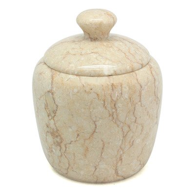 Champange Marble Boulder Cotton Ball Holder