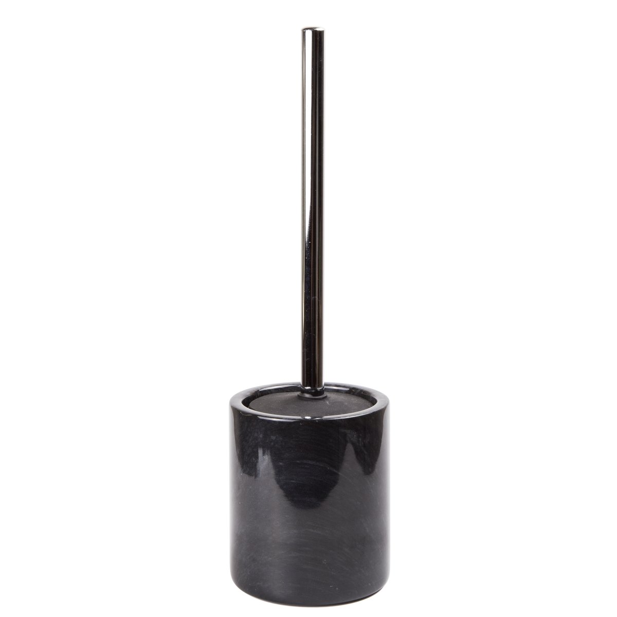 4.25 in. Marble Toilet Brush Holder Set with Silicone Cover, Black -  Convenience Concepts, HI3496970