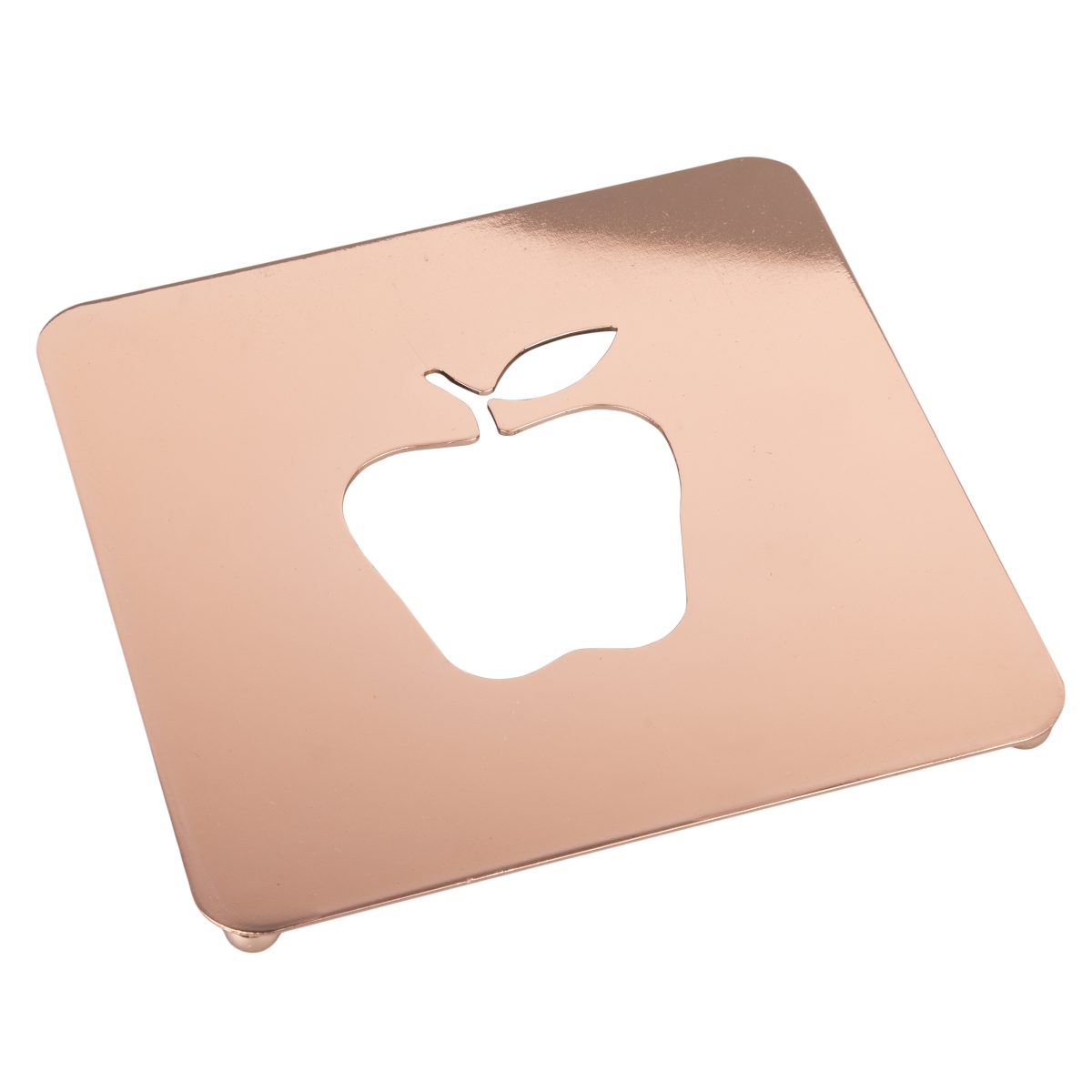 Picture of CREATIVE HOME 50263 Creative Home 7.5&apos; Copper Plated Metal Square Trivet with Apple Motif