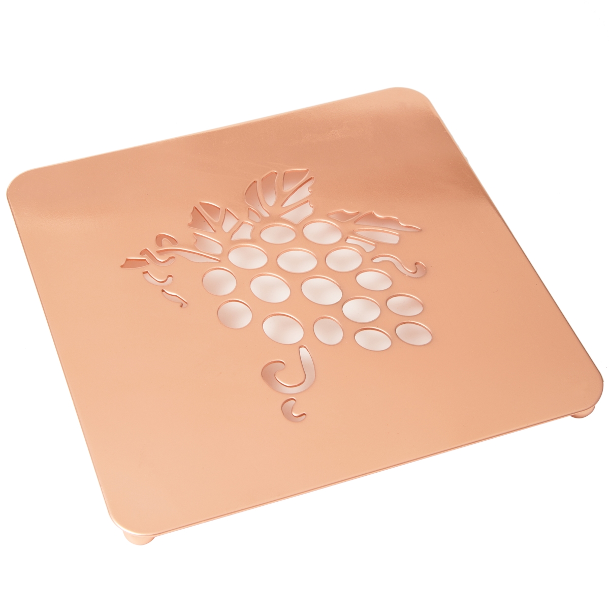 Picture of CREATIVE HOME 50243 Creative Home Copper Plated Metal Square Trivet for Tea Pot Hot Pan with Laser Cut Grape Motif