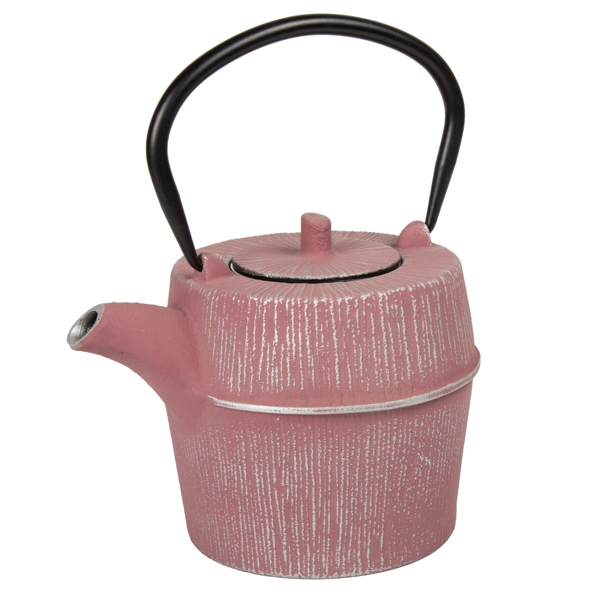 Picture of Creative Home  73520 Creative Home 29 oz Cast Iron Tea Pot, Silver and Pink Color
