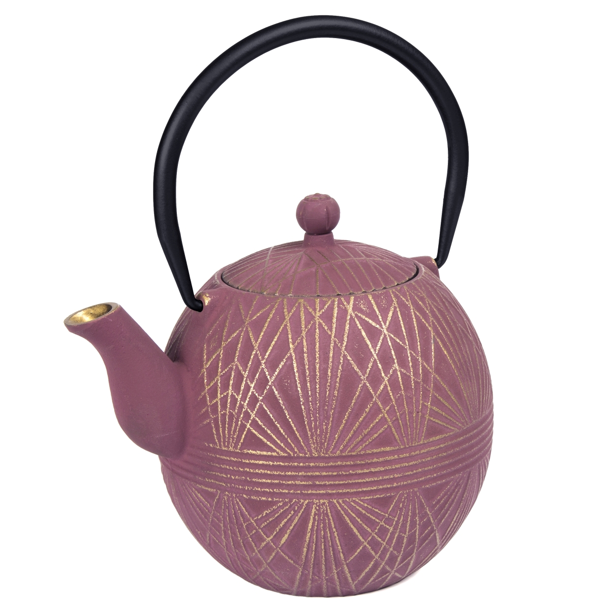 Picture of Creative Home  73517 Creative Home 34 oz Cast Iron Tea Pot, New Gold and Purple Color,