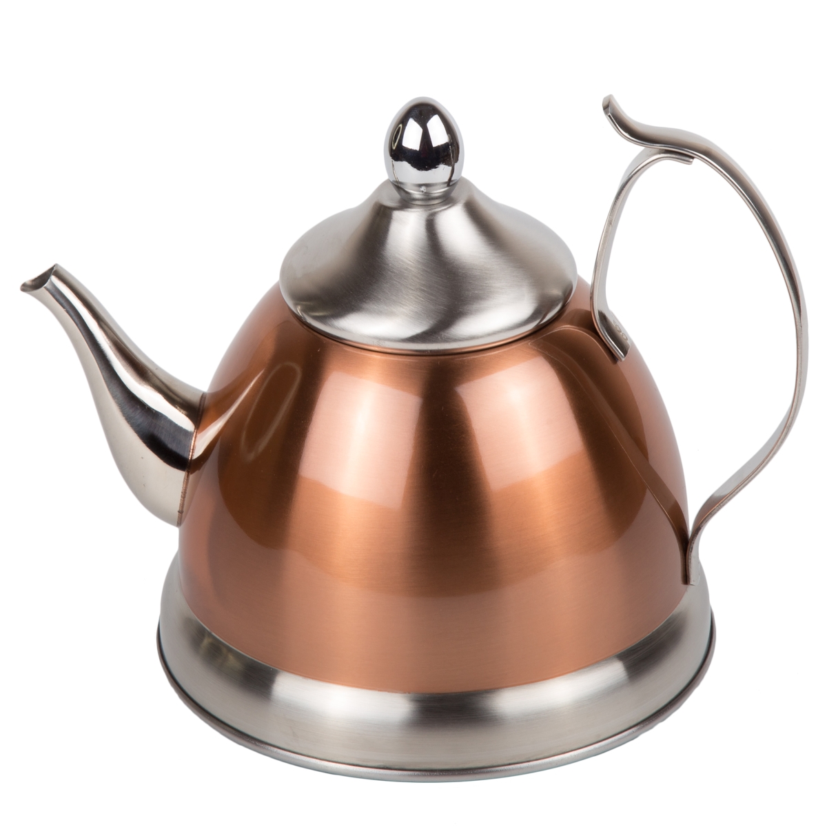 Picture of Creative Home  77075 Creative Home Nobili-Tea 1.0 Quart Stainless Steel Tea Kettle Teapot with Removable Infuser Basket, Copper Color