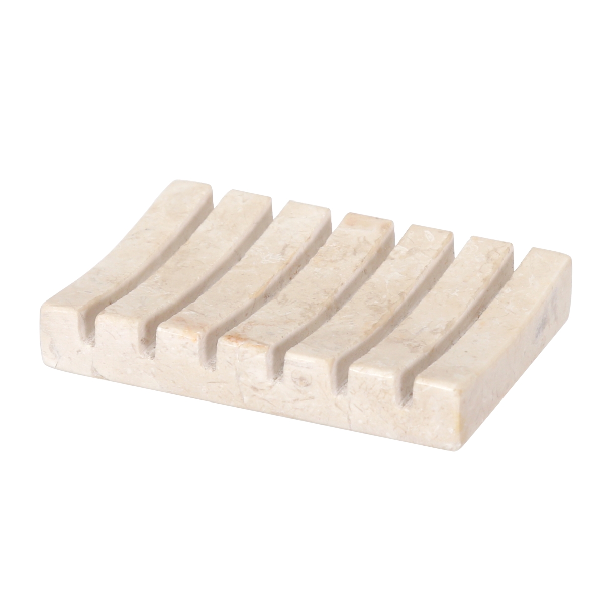 33617 Natural Champagne Marble Rectangular Soap Tray Soap Holder with Drainage Grooves Bathroom Kitchen Countertop Organizer