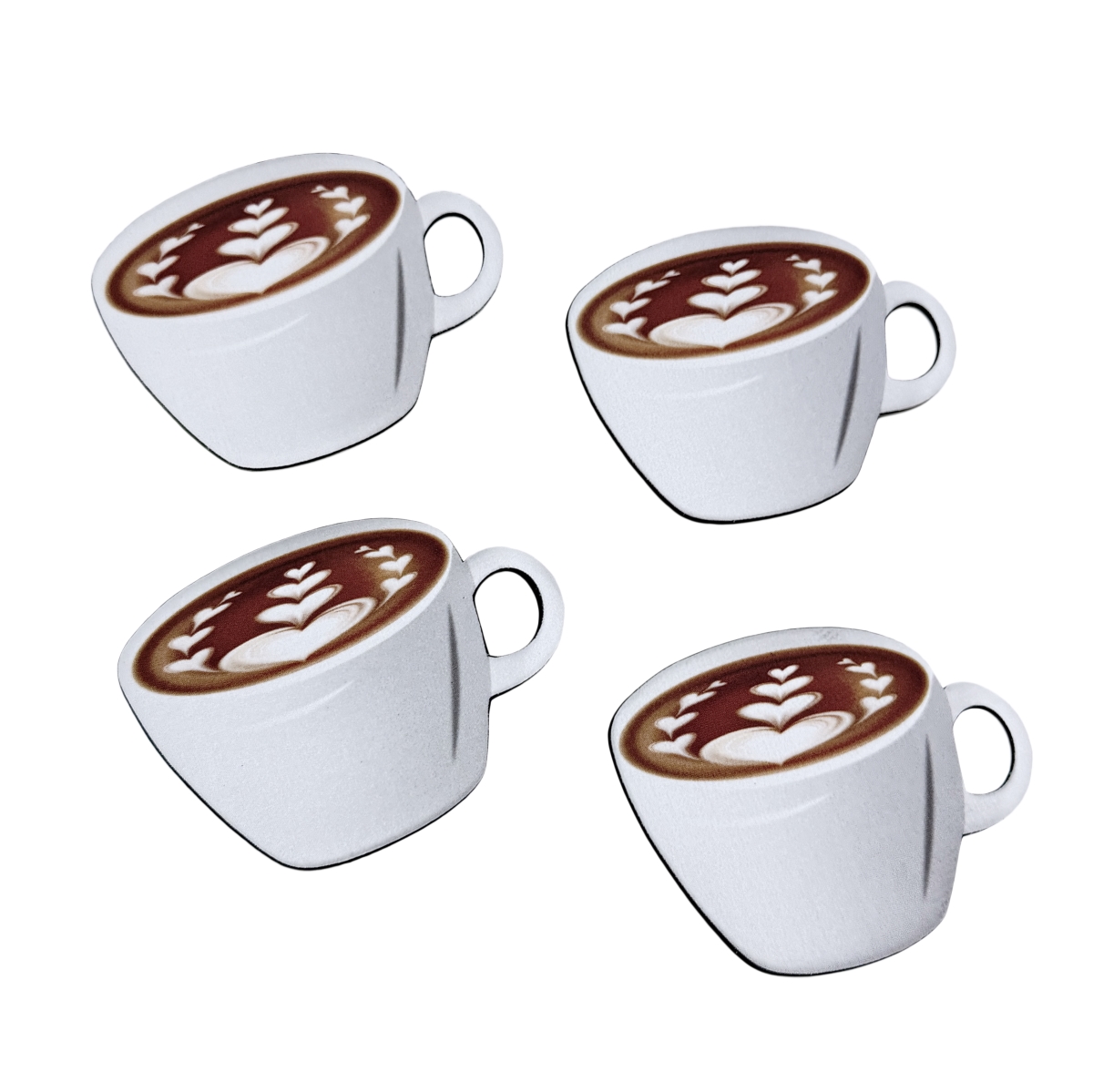 90134  90134 Set of 4 Neoprene Coasters with Coffee Cup Design