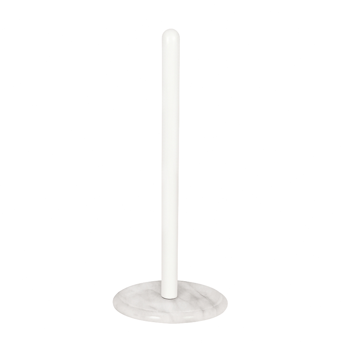 73630  White Marble Base Paper Towel Holder with White Metal Pole