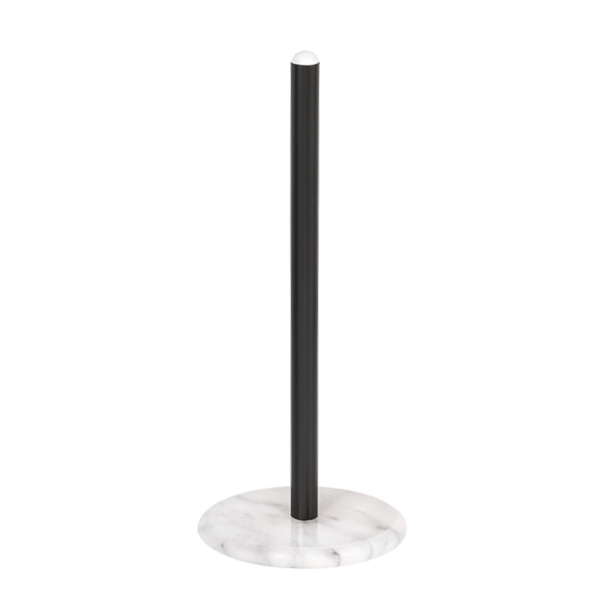 73629  White Marble Base Paper Towel Holder with Black Metal Pole