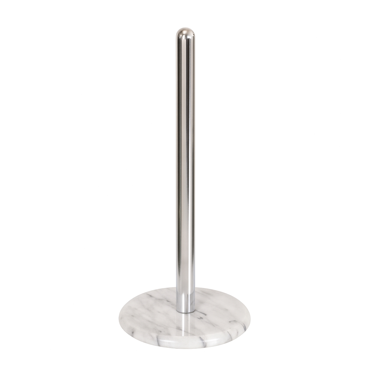 73078  White Marble Base Paper Towel Holder with Chrom Plated Metal Pole