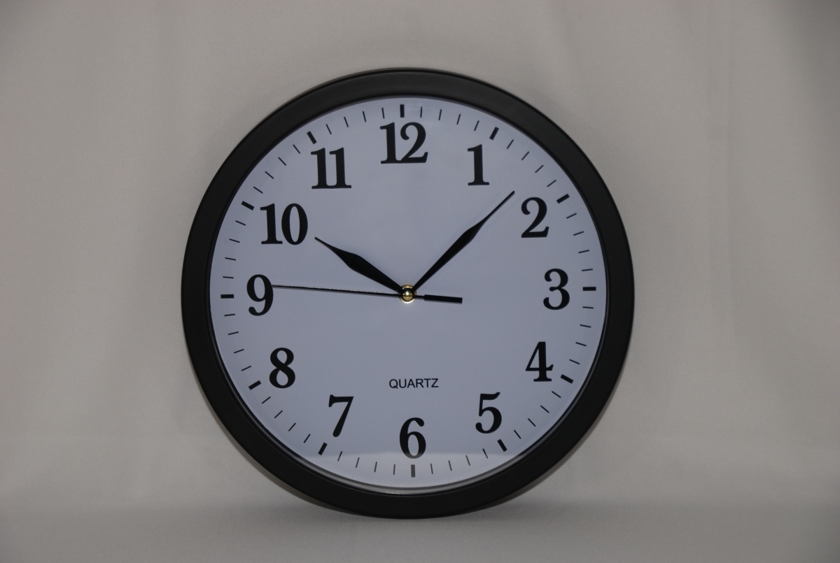 Picture of Everrich EVW-0004 13 in. Black Frame with Silent Movement Wall Clock