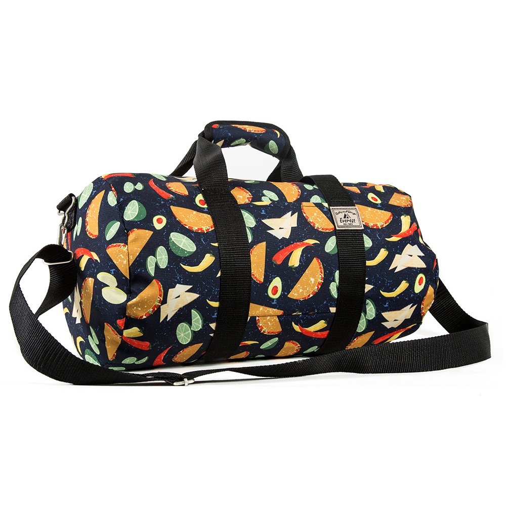 Everest Pattern 16-inch Round Duffel, Tacos, One Size,P1609-TACOS