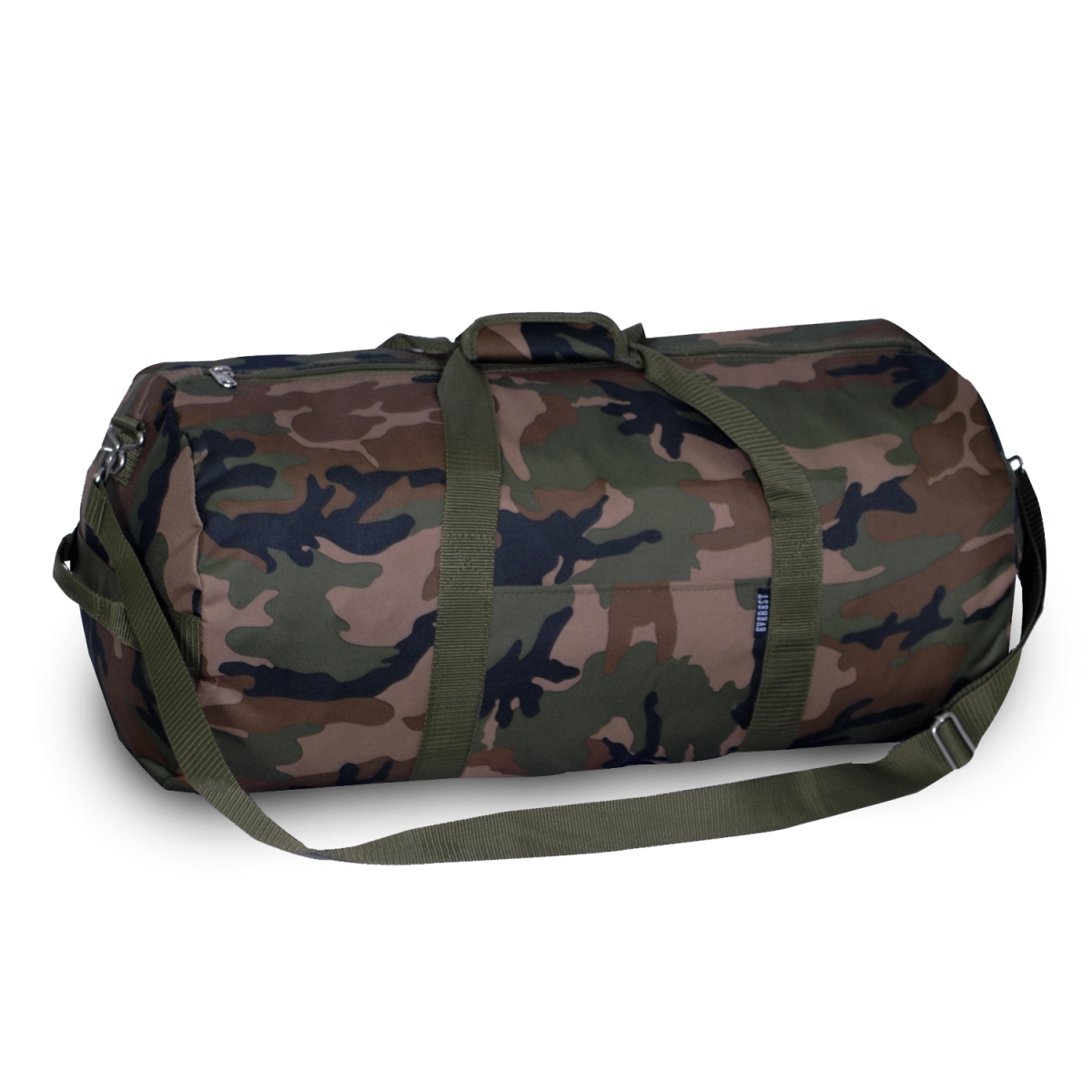 16 in. Woodland Camo Round Duffel Bag