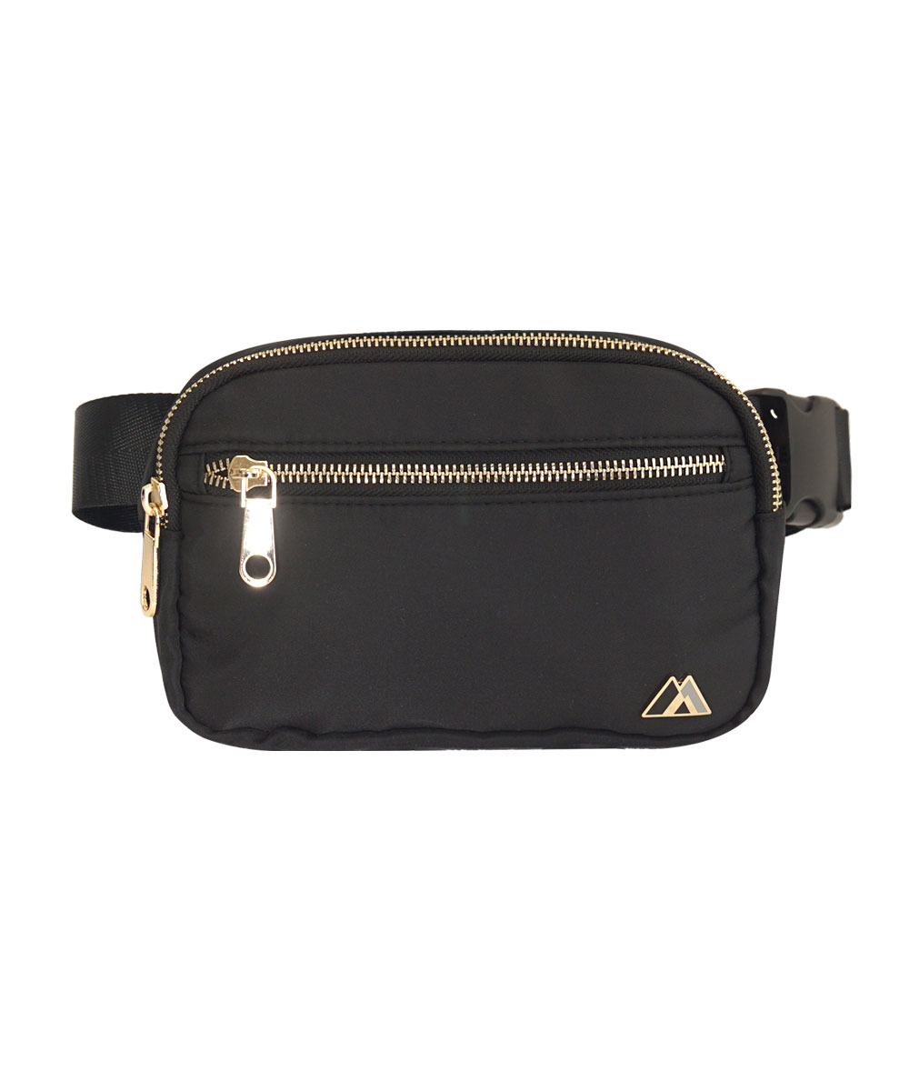 WP3000-BK-GD Premium Waist Pack - Black & Gold - 7.5 x 5 x 2 in. - Stylish & Functional