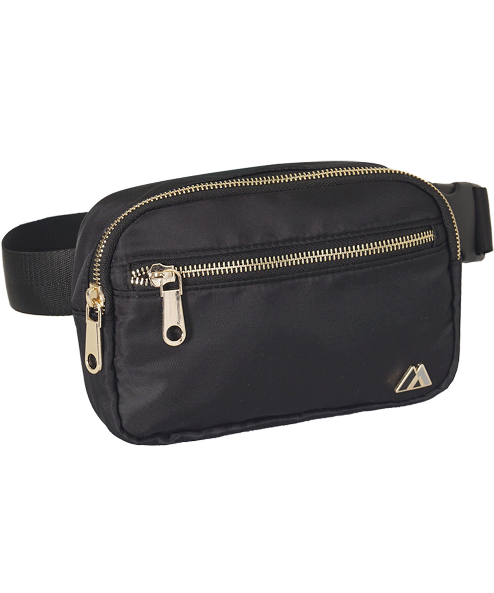 WP3000L-BK-GD Premium Waist Pack - Black & Gold - Large - Stylish & Functional Design