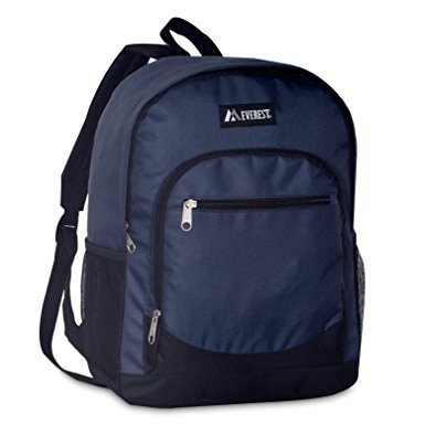 6045-NY-BK Casual Backpack with Side Mesh Pocket - Navy & Black