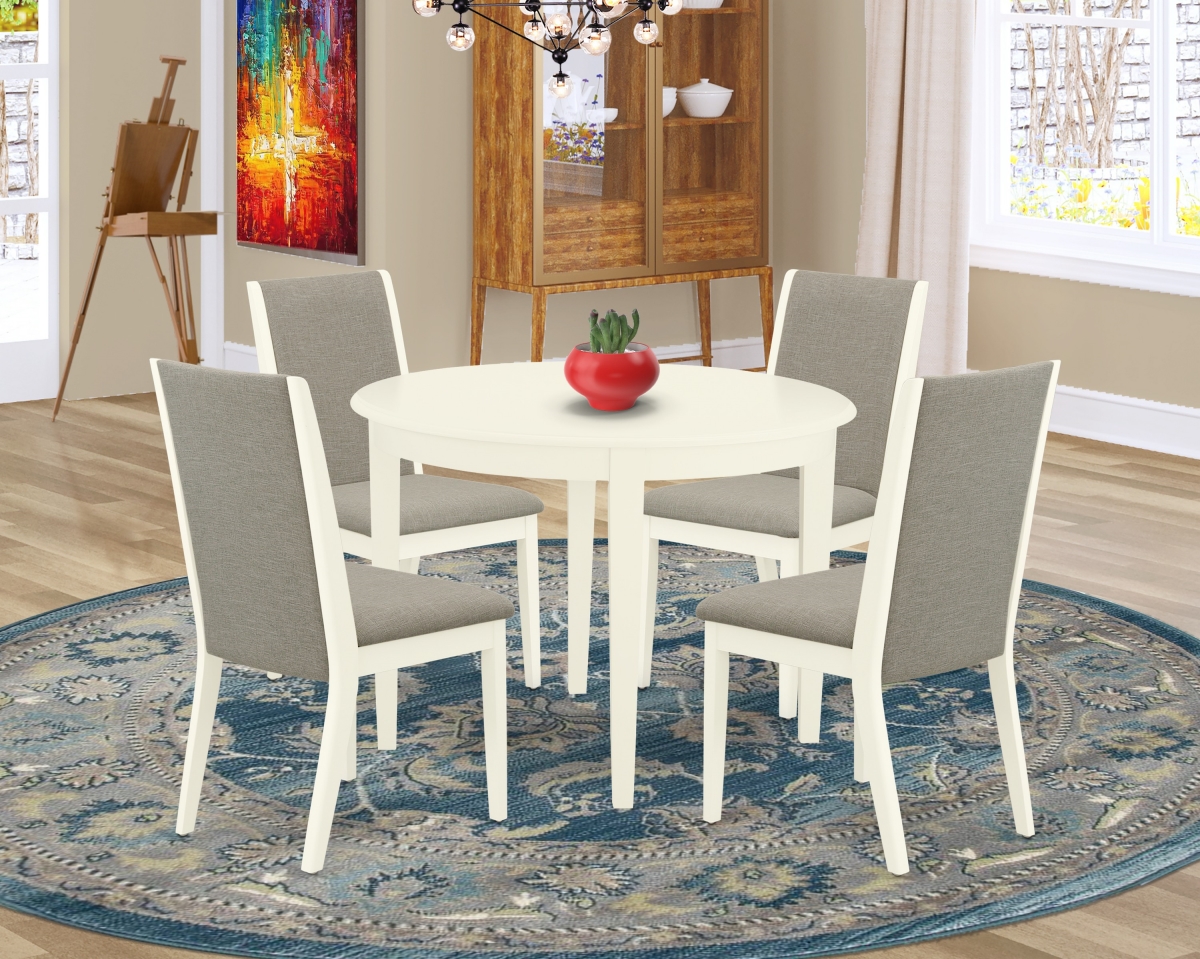 5 Piece Boston Kitchen Furniture Set - Shitake & Linen White