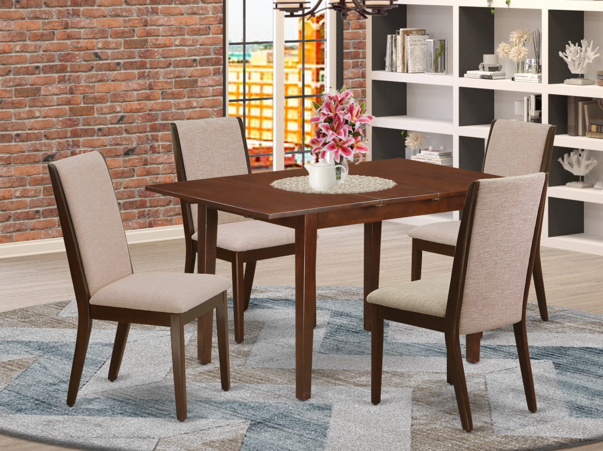 5 Piece Norfolk Kitchen Table Set - Mahogany & Light Tan