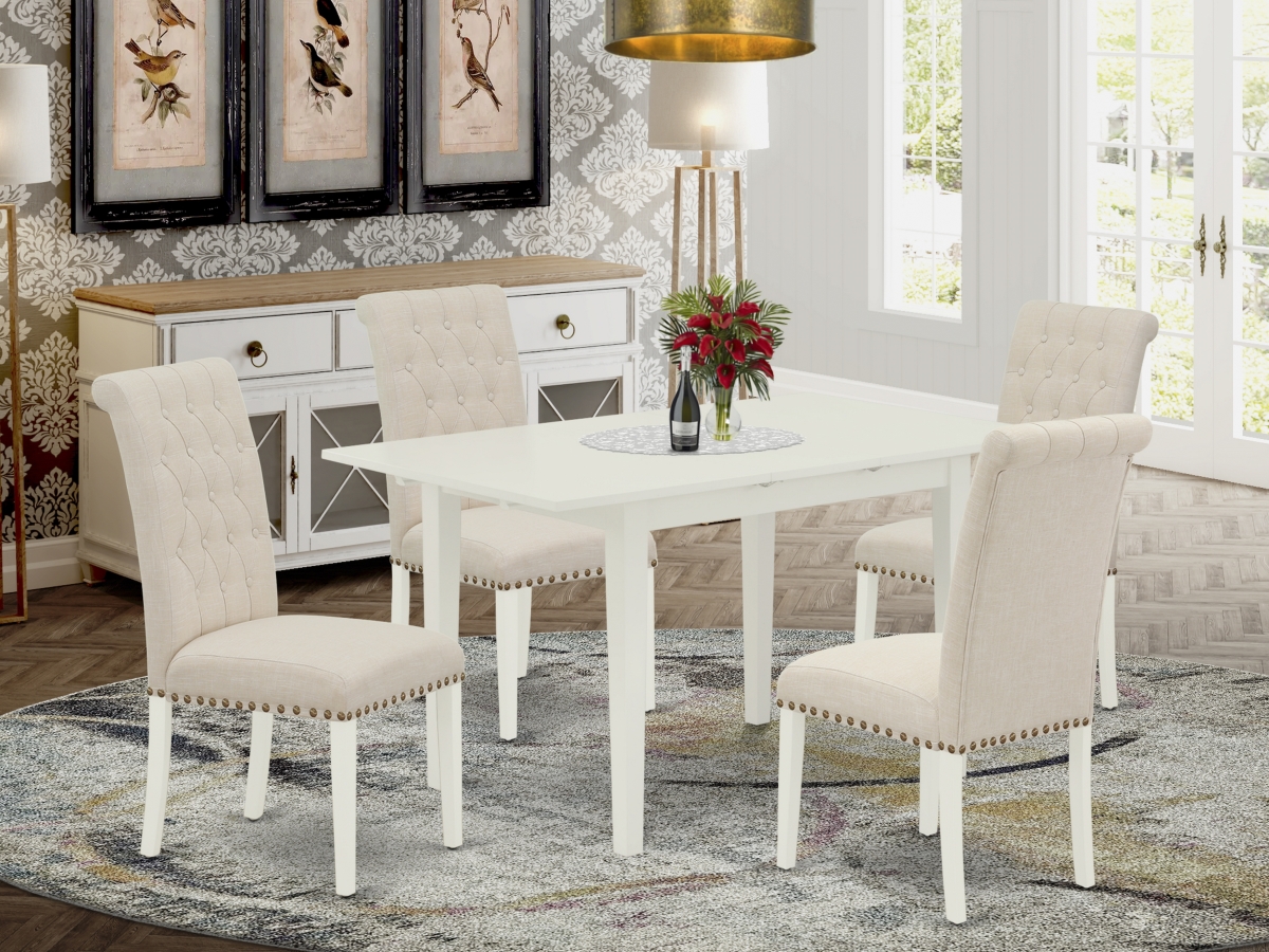 5 Piece Norfolk Rectangle Dinette Set - Linen White