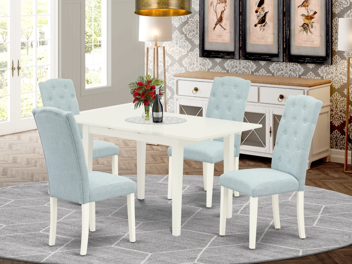 5 Piece Norfolk Rectangle Dinette Set - Linen White