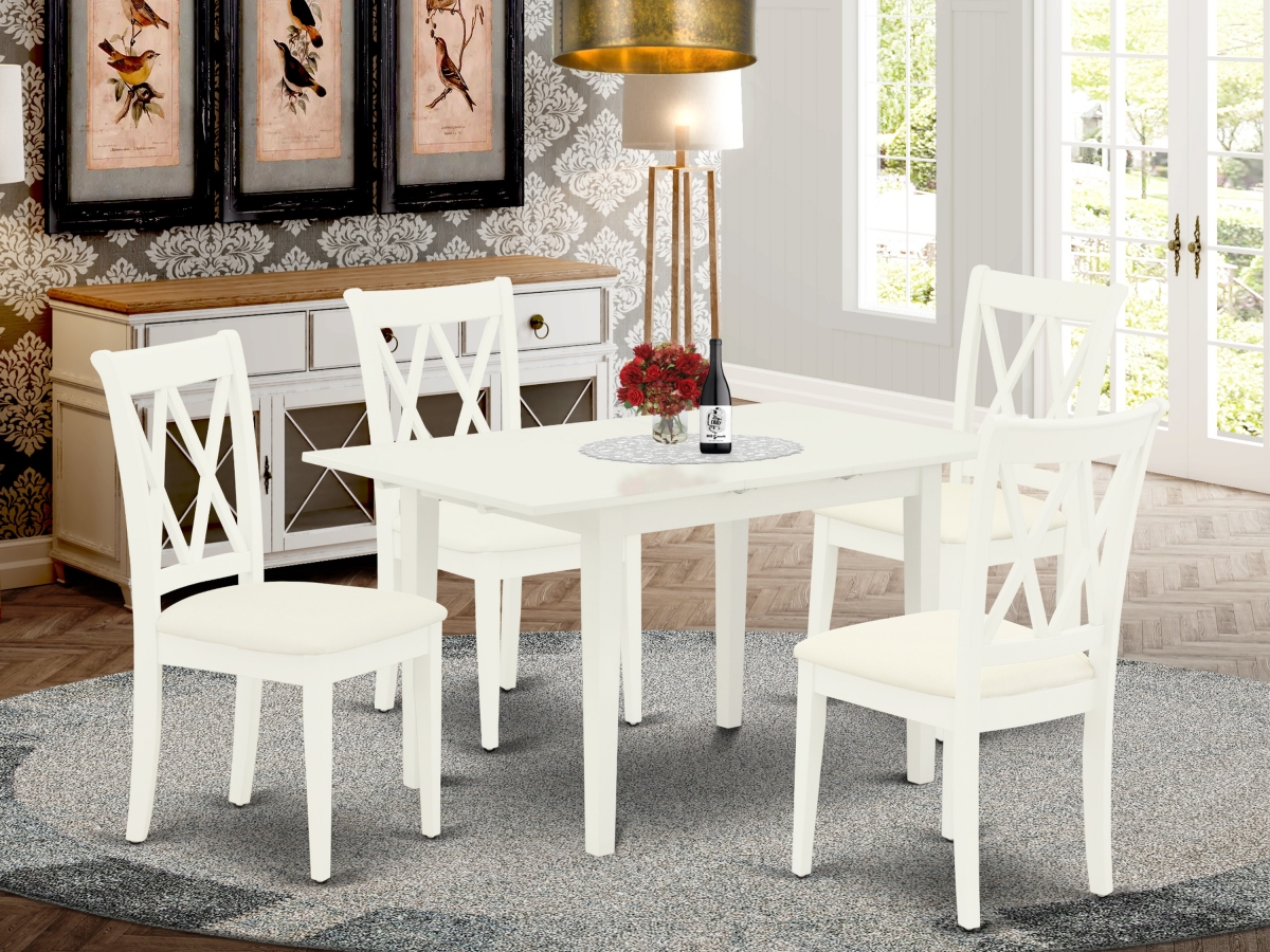 5 Piece Norfolk Rectangular Dinette Set - Linen White