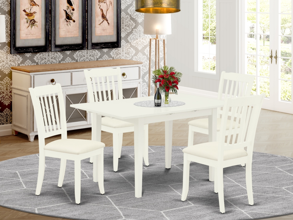 5 Piece Norfolk Dining Room Table Set - Linen White
