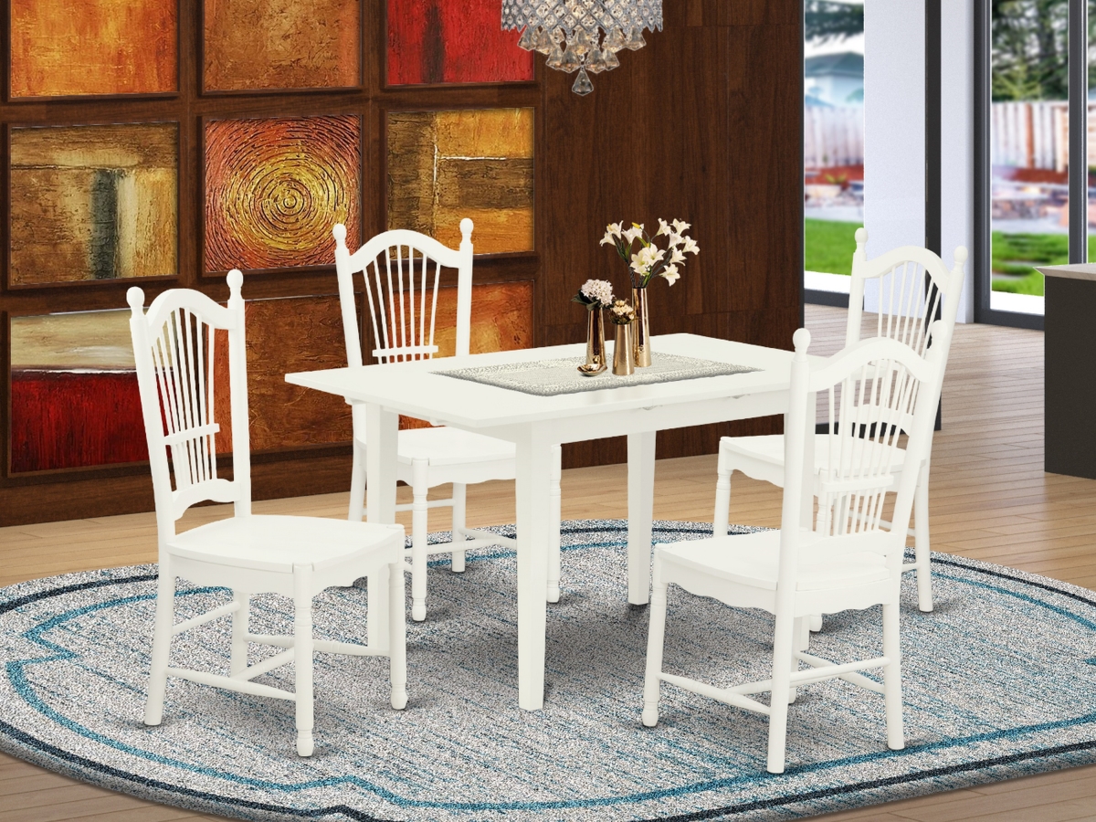 5 Piece Norfolk Kitchen Table Set - Linen White