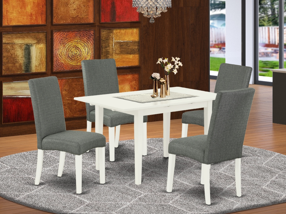 5 Piece Norfolk Wooden Dining Table Set - Linen White