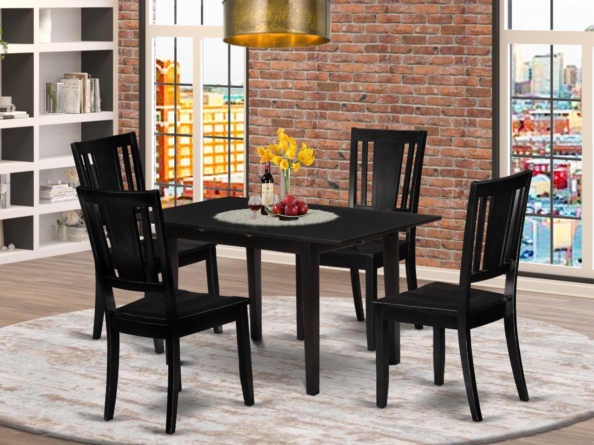 5 Piece Norfolk Rectangular Dinette Set - Black