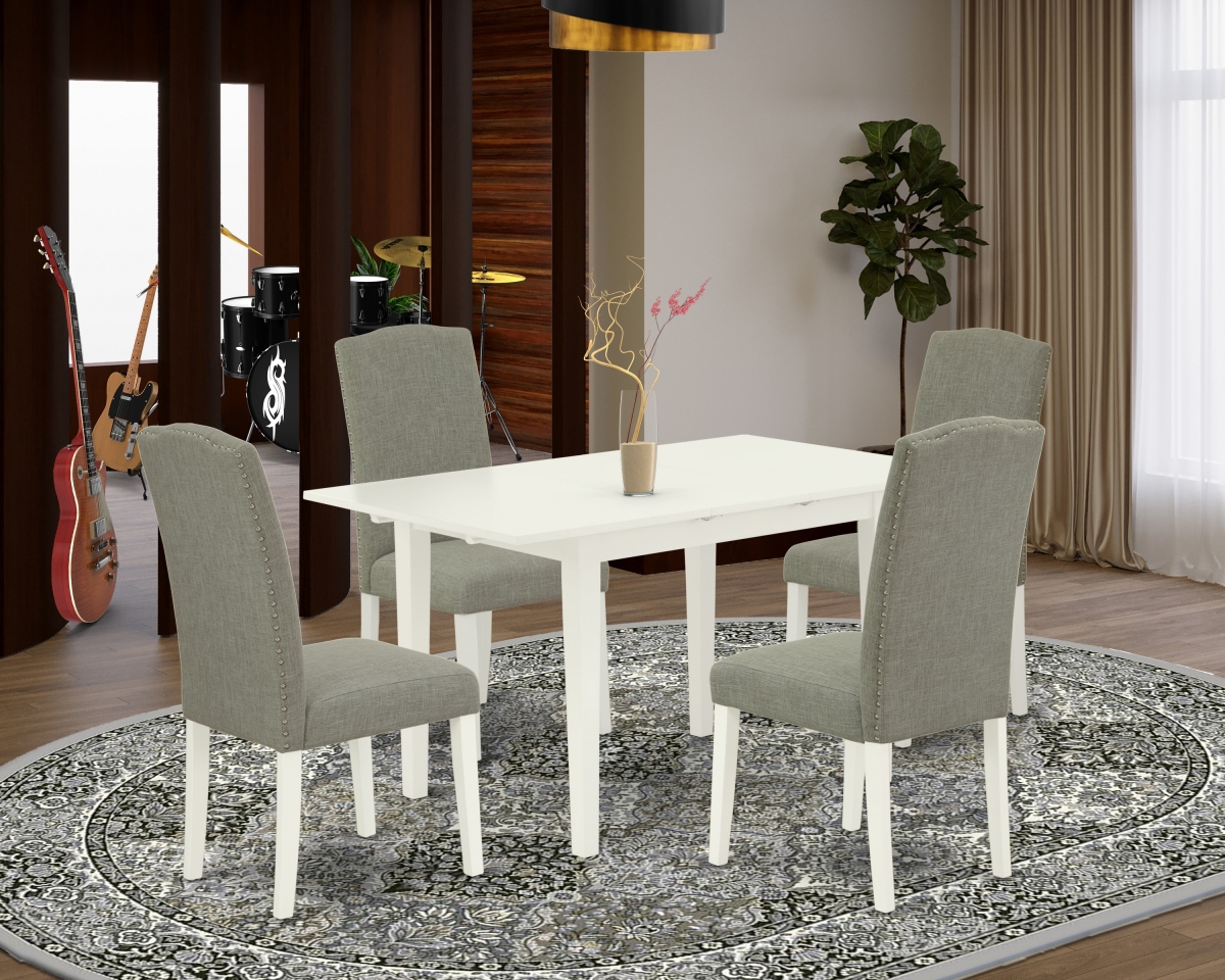 5 Piece Norfolk Kitchen Table Set - Linen White