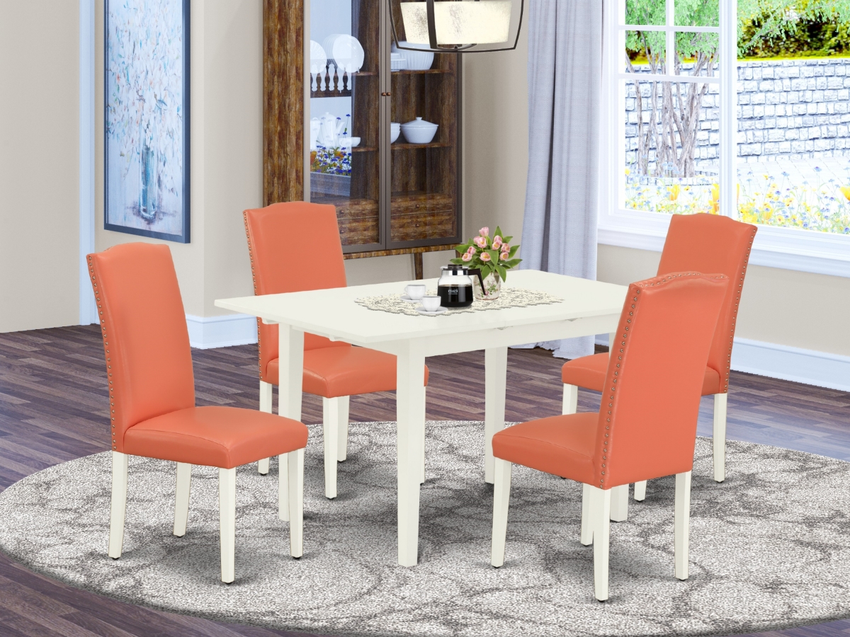 5 Piece Norfolk Rectangle Dinette Set - Linen White