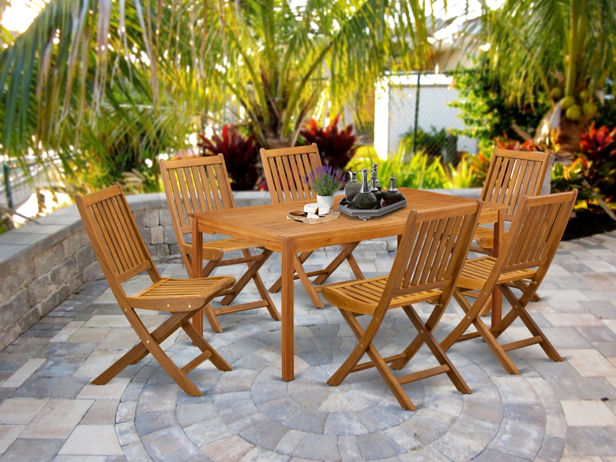 CMDK7CWNA 7 Piece Cameron Outdoor Table Set - Natural Oil