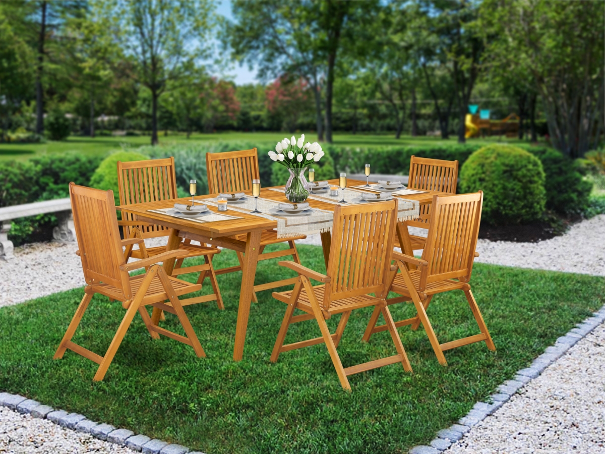 7 Piece Denison Outdoor Dining Set - Natural Oil