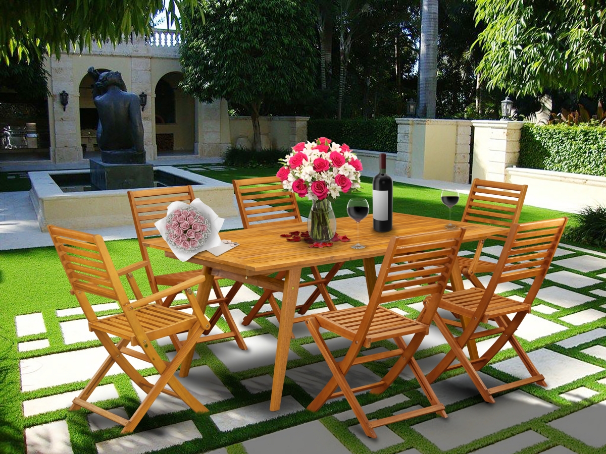 7 Piece Denison Dining Table Set - Natural Oil