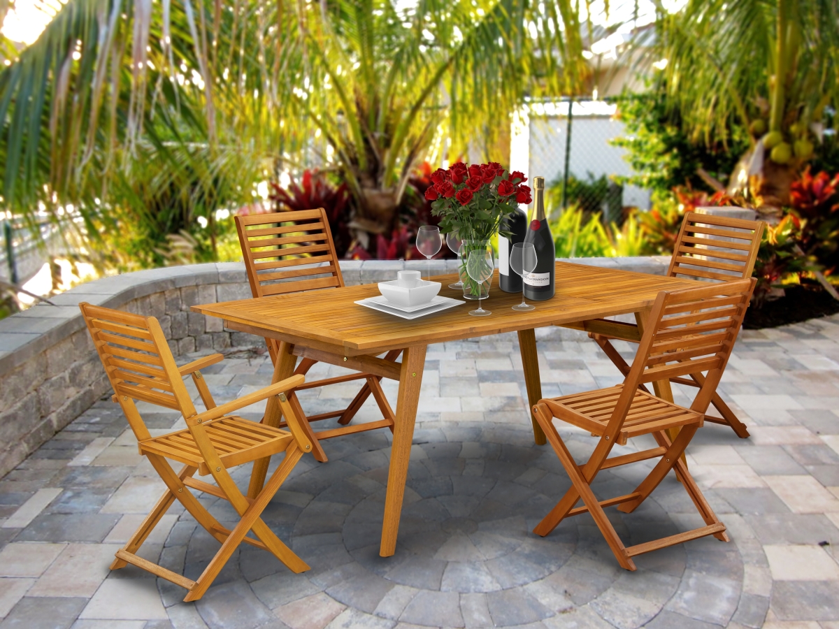 5 Piece Denison Outdoor Dining Set - Natural Oil