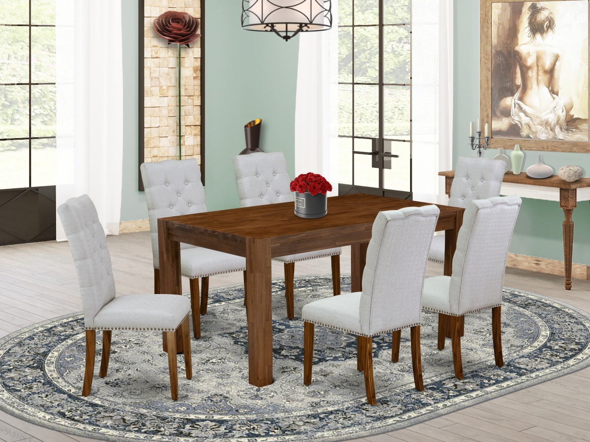 7 Piece Celina Dining Room Set - Sand Blasting Antique Walnut