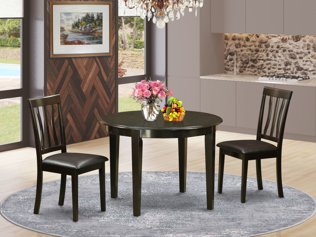 BOAN3-CAP-LC 3 Piece Boston Kitchen Table Set - Cappuccino