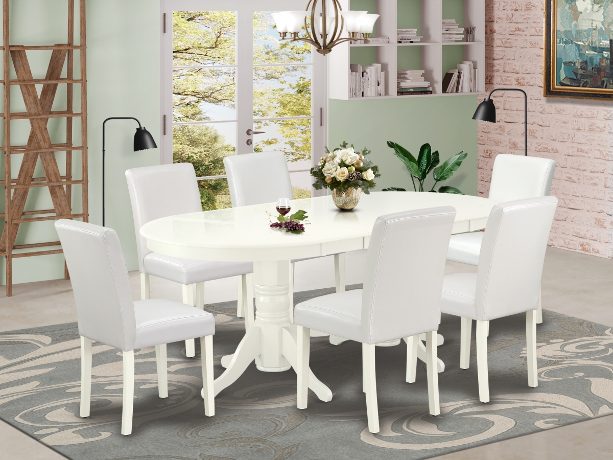 7 Piece Vancouver Dining Room Set - Linen White & White