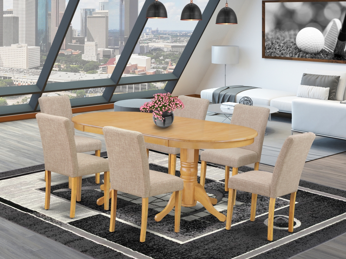 7 Piece Vancouver Dining Room Set - Oak & Light Fawn